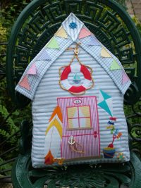 Sea View Beach Hut Cushion Pattern